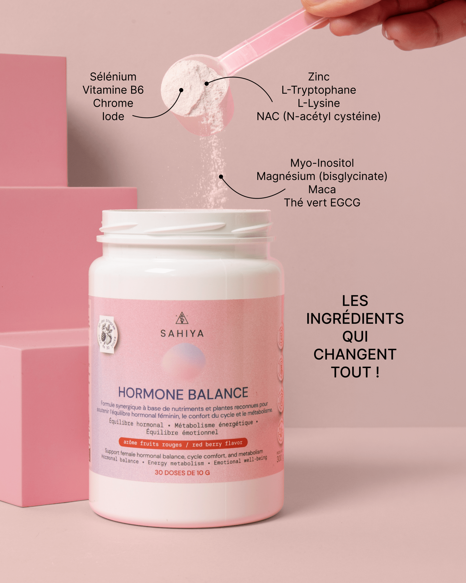 Ingrédients Hormone Balance myo-inositol magnésium zinc chute hormonale